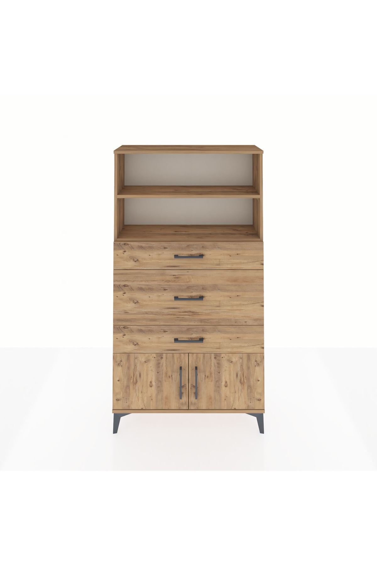 Arges Dolap 2 Raflı 3 Çekmeceli 2 Kapaklı 88x30x163 - S21M134V9A