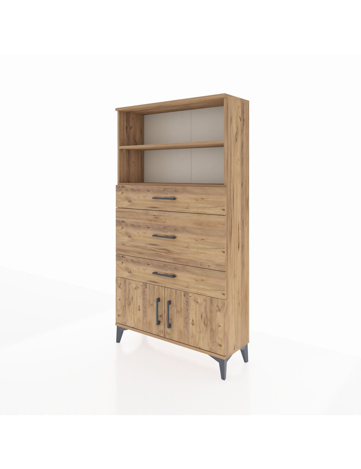 Arges Dolap 2 Raflı 3 Çekmeceli 2 Kapaklı 88x30x163 - S21M134V9A