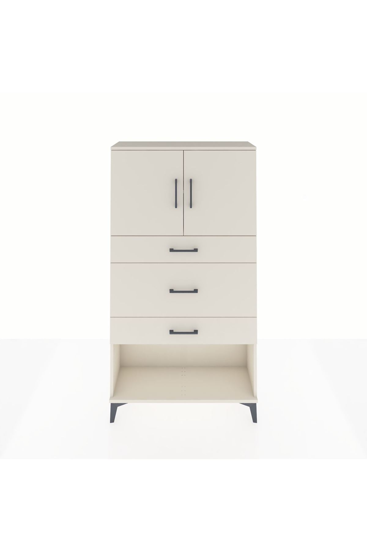 Arges Dolap 2 Raflı 3 Çekmeceli 2 Kapaklı 88x30x163 - S21M135V1A