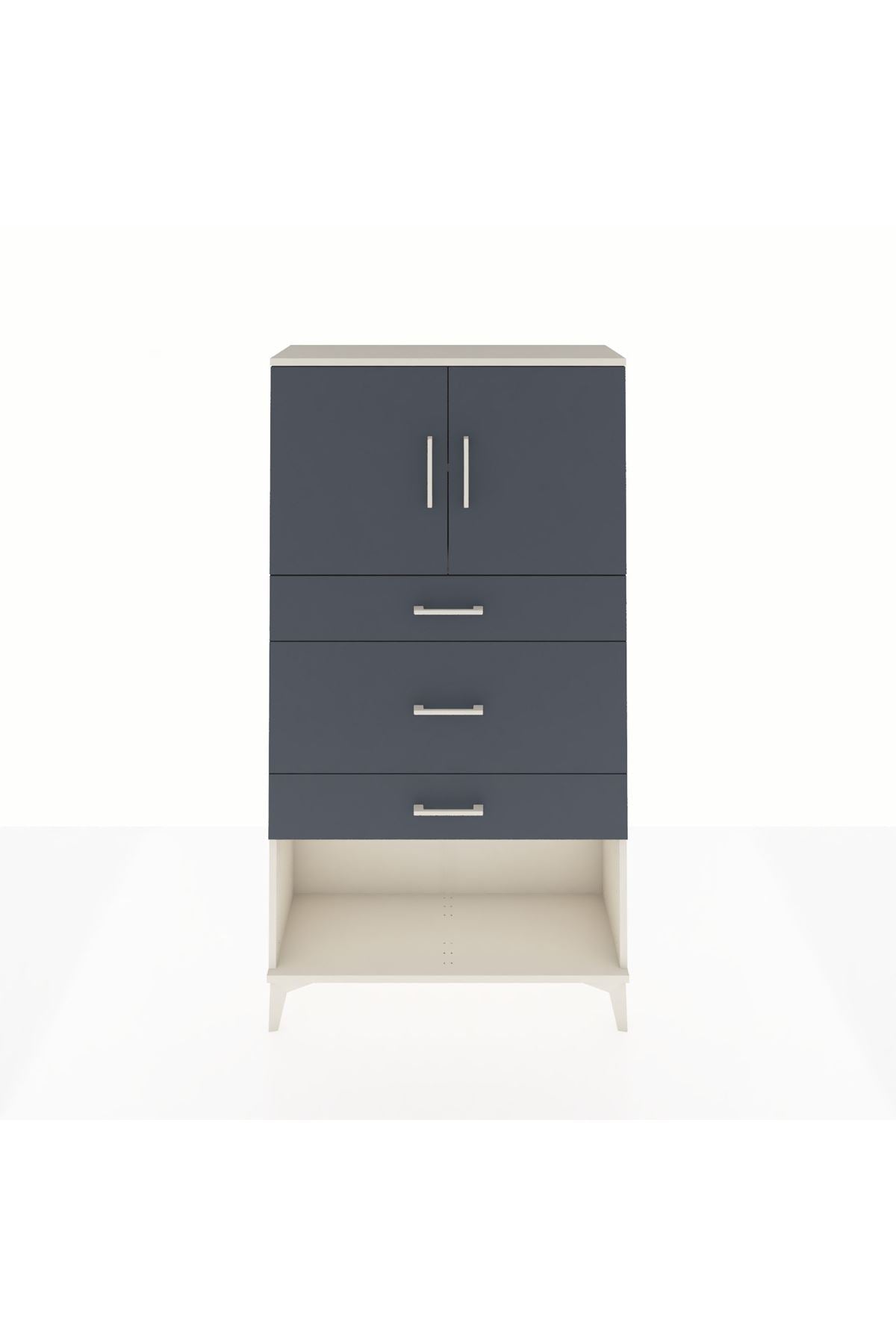 Arges Dolap 2 Raflı 3 Çekmeceli 2 Kapaklı 88x30x163 - S21M135V2A