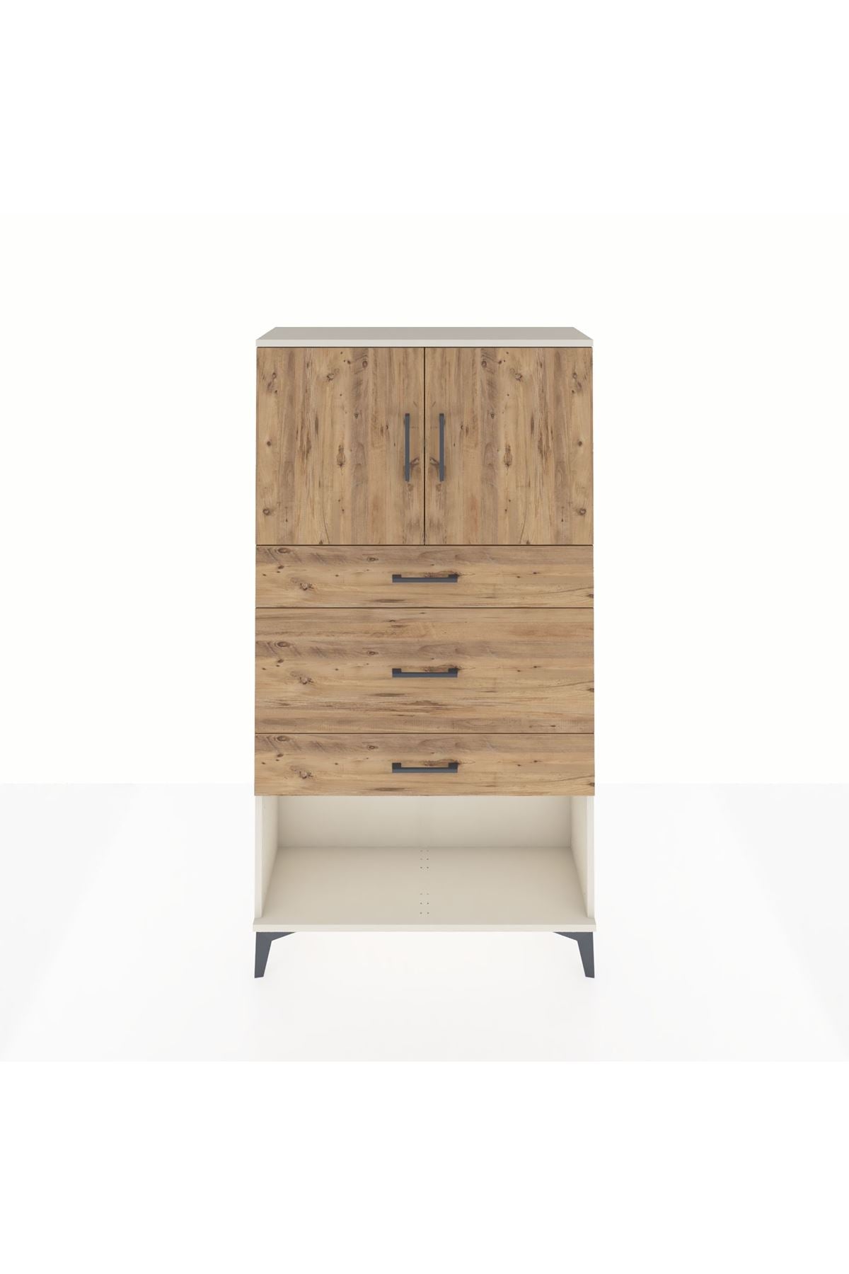 Arges Dolap 2 Raflı 3 Çekmeceli 2 Kapaklı 88x30x163 - S21M135V3A