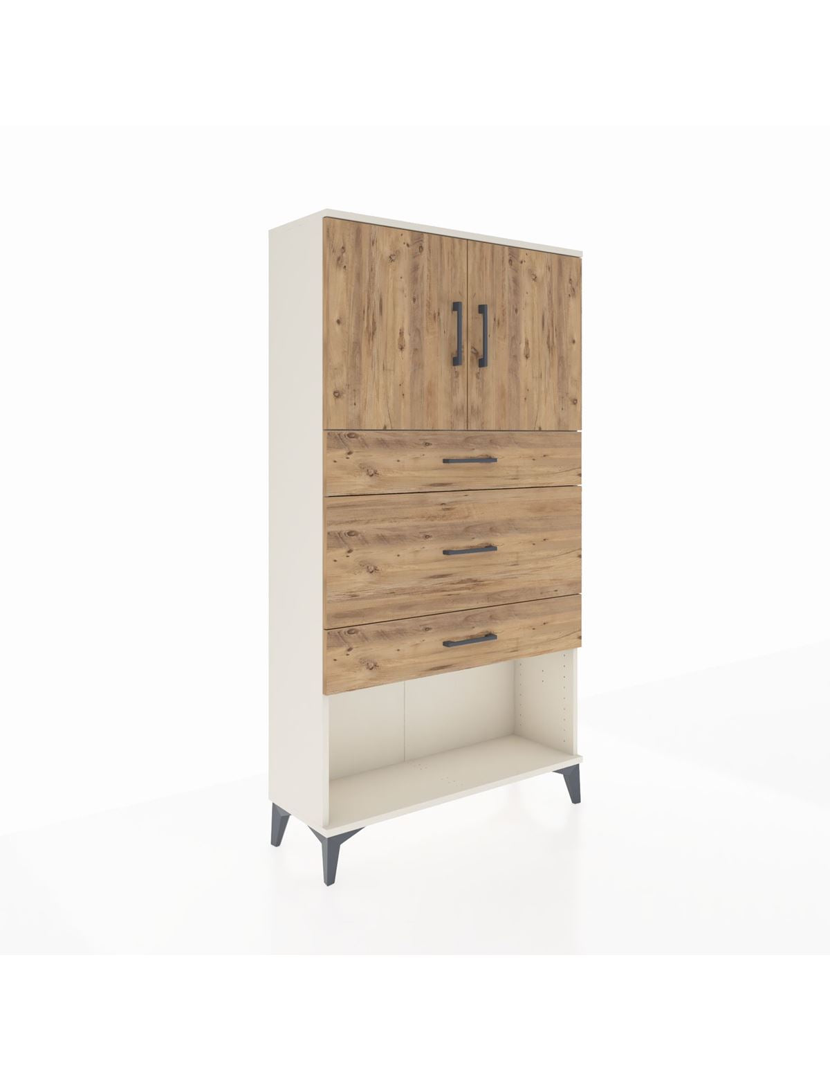 Arges Dolap 2 Raflı 3 Çekmeceli 2 Kapaklı 88x30x163 - S21M135V3A