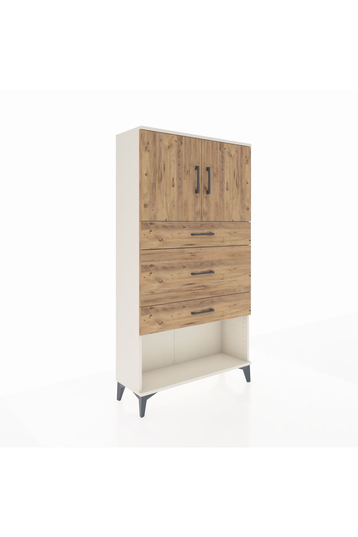 Arges Dolap 2 Raflı 3 Çekmeceli 2 Kapaklı 88x30x163 - S21M135V3A