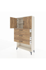 Arges Dolap 2 Raflı 3 Çekmeceli 2 Kapaklı 88x30x163 - S21M135V3A