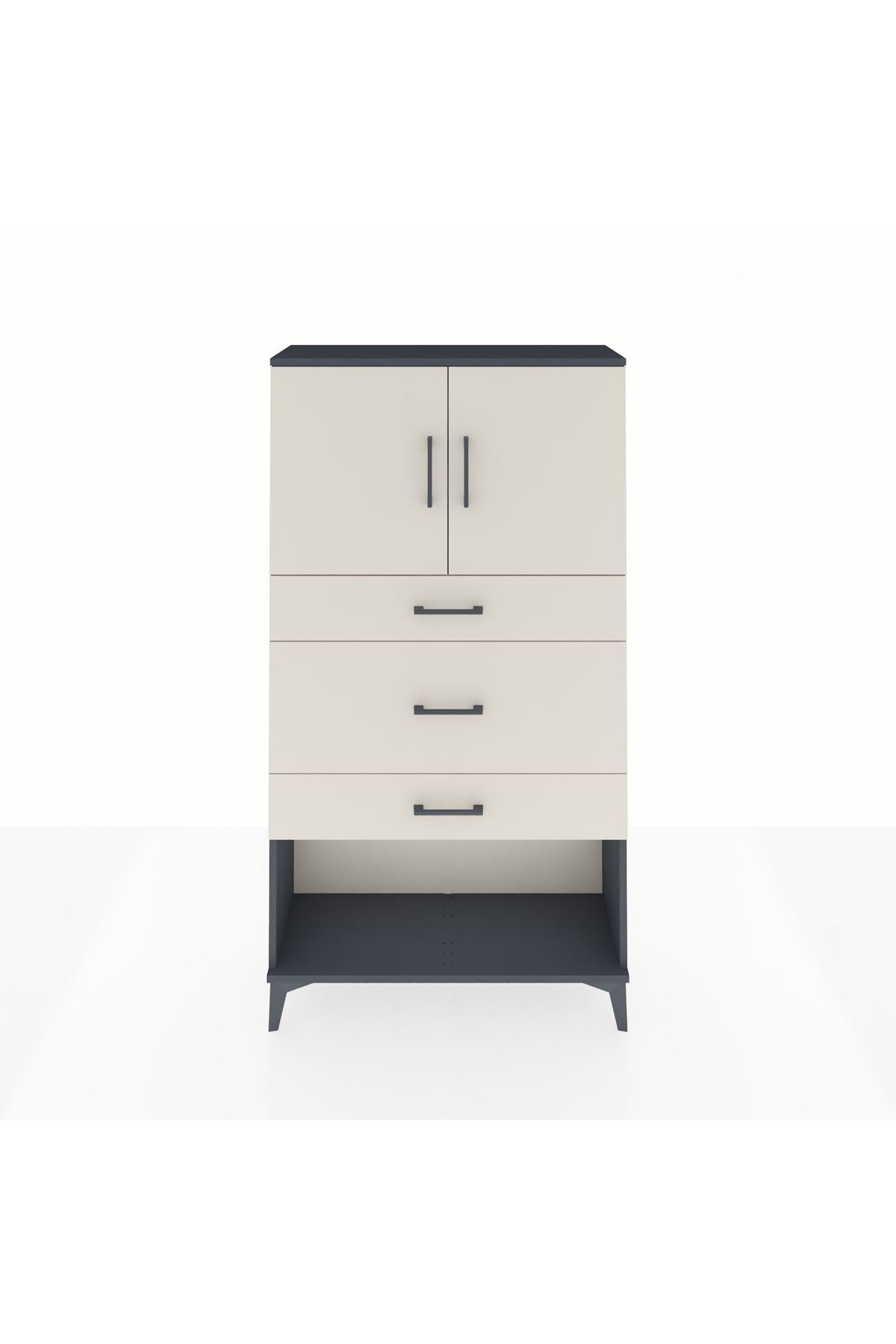 Arges Dolap 2 Raflı 3 Çekmeceli 2 Kapaklı 88x30x163 - S21M135V4A