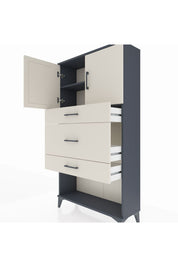 Arges Dolap 2 Raflı 3 Çekmeceli 2 Kapaklı 88x30x163 - S21M135V4A