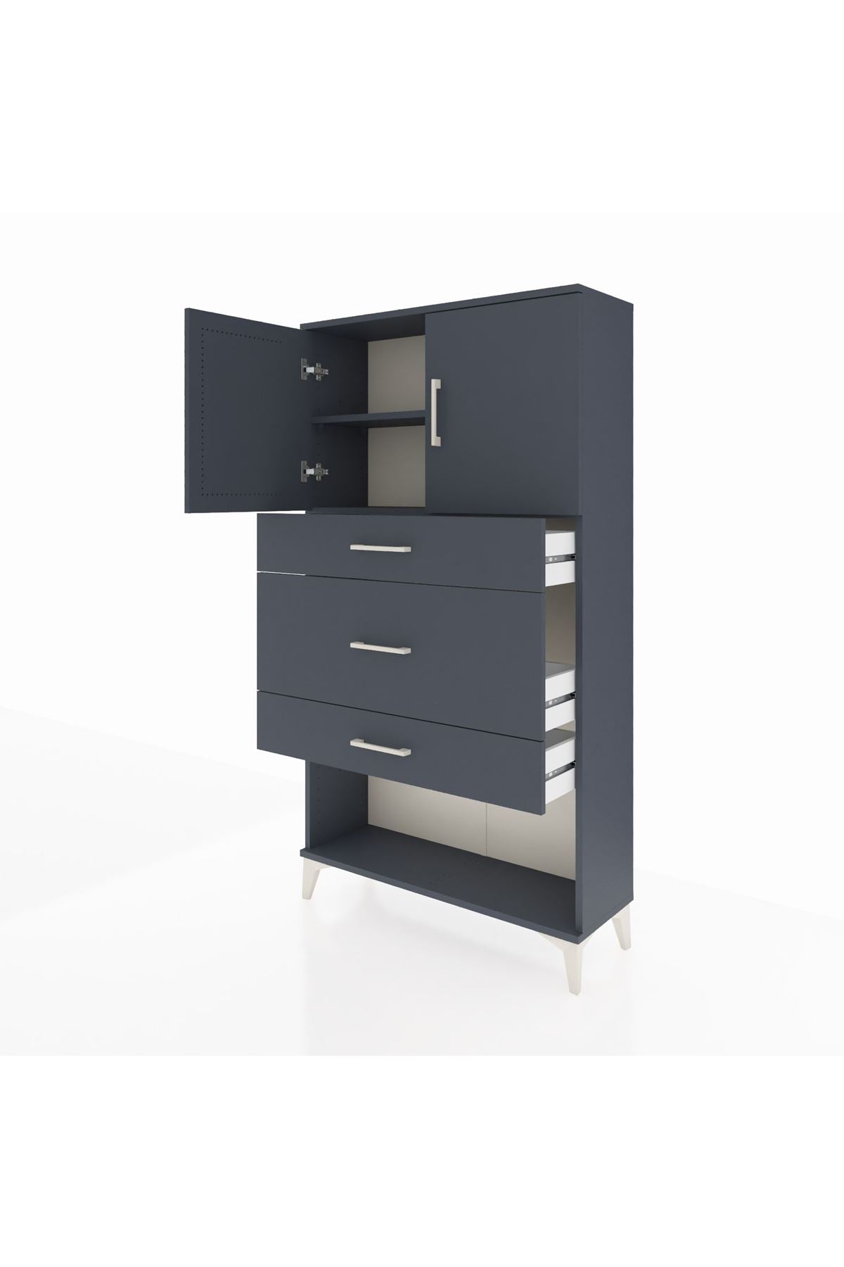 Arges Dolap 2 Raflı 3 Çekmeceli 2 Kapaklı 88x30x163 - S21M135V5A