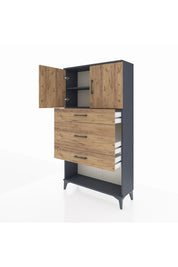 Arges Dolap 2 Raflı 3 Çekmeceli 2 Kapaklı 88x30x163 - S21M135V6A