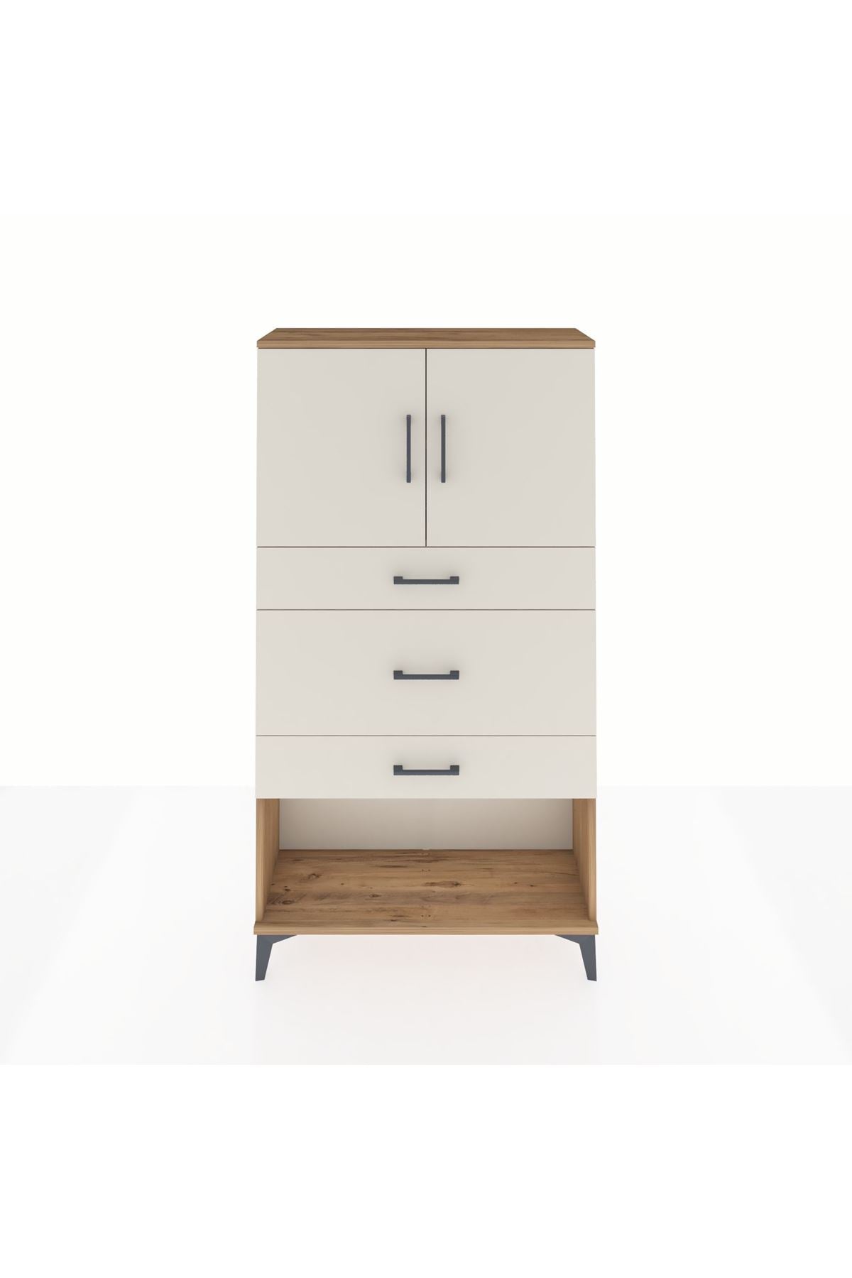 Arges Dolap 2 Raflı 3 Çekmeceli 2 Kapaklı 88x30x163 - S21M135V7A