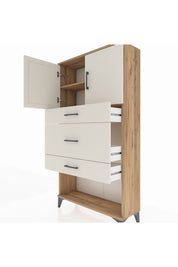 Arges Dolap 2 Raflı 3 Çekmeceli 2 Kapaklı 88x30x163 - S21M135V7A