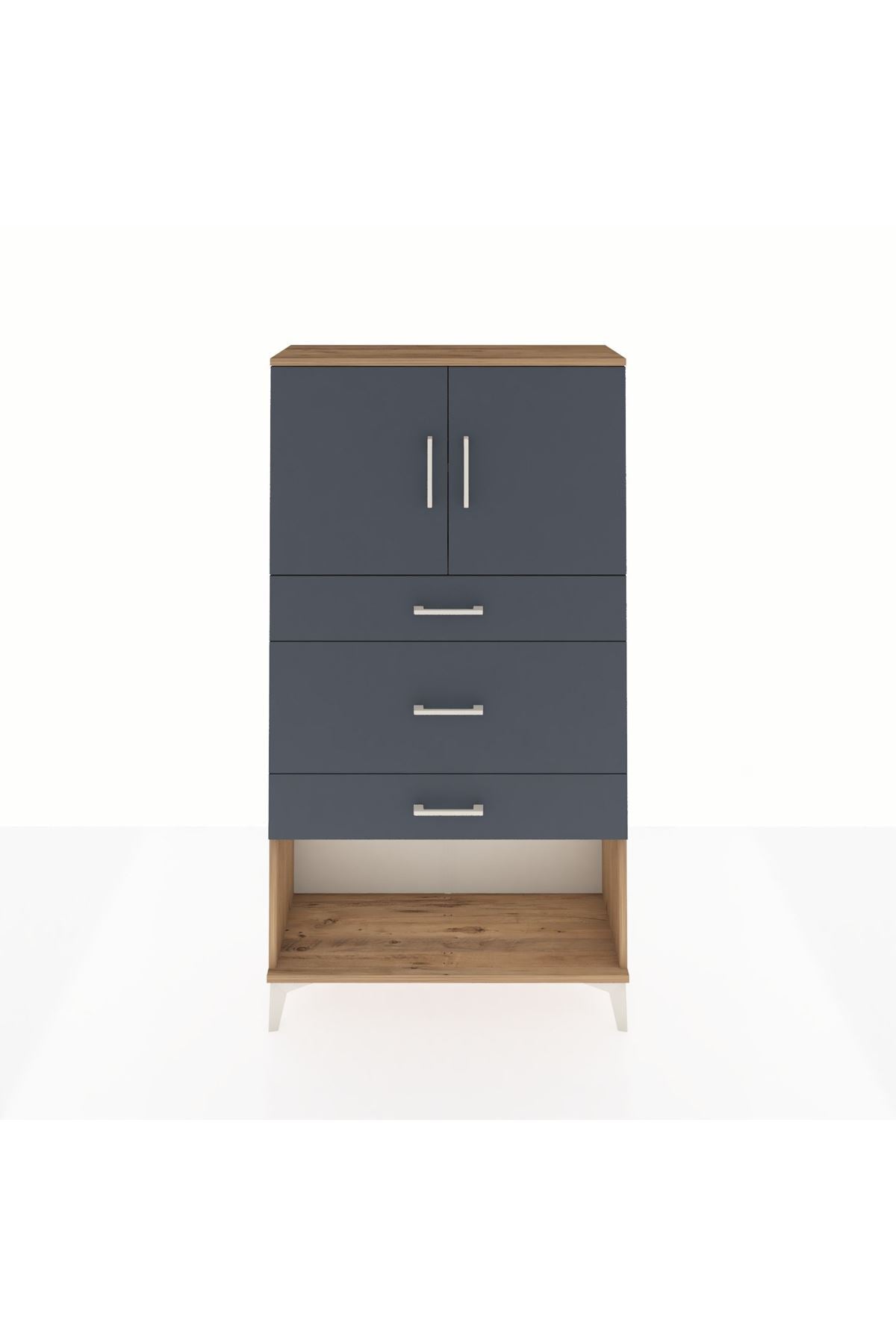 Arges Dolap 2 Raflı 3 Çekmeceli 2 Kapaklı 88x30x163 - S21M135V8A