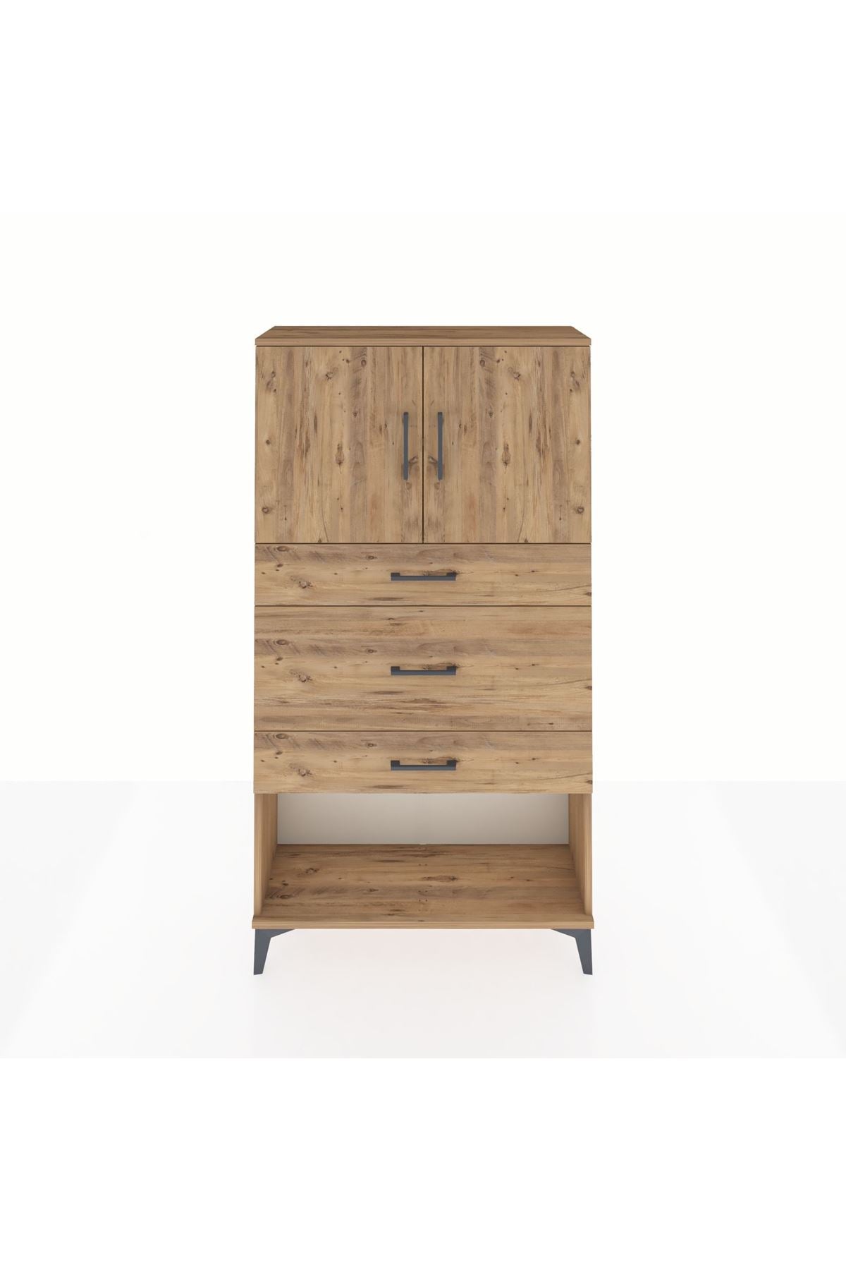 Arges Dolap 2 Raflı 3 Çekmeceli 2 Kapaklı 88x30x163 - S21M135V9A