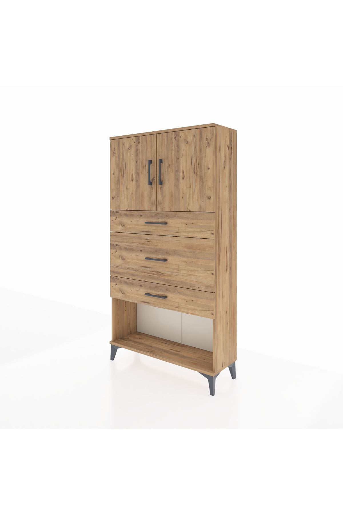 Arges Dolap 2 Raflı 3 Çekmeceli 2 Kapaklı 88x30x163 - S21M135V9A