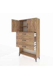 Arges Dolap 2 Raflı 3 Çekmeceli 2 Kapaklı 88x30x163 - S21M135V9A