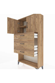 Arges Dolap 2 Raflı 3 Çekmeceli 2 Kapaklı 88x30x163 - S21M135V9A