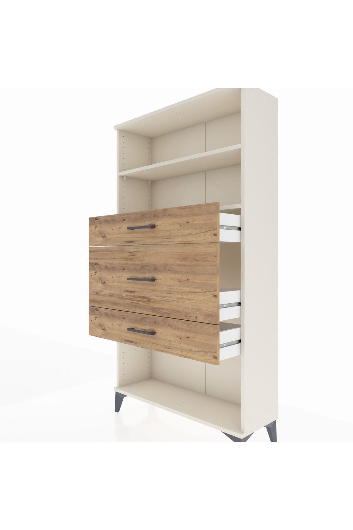Arges Dolap 2 Raflı 3 Çekmeceli 88x30x163 - S21M136V3A