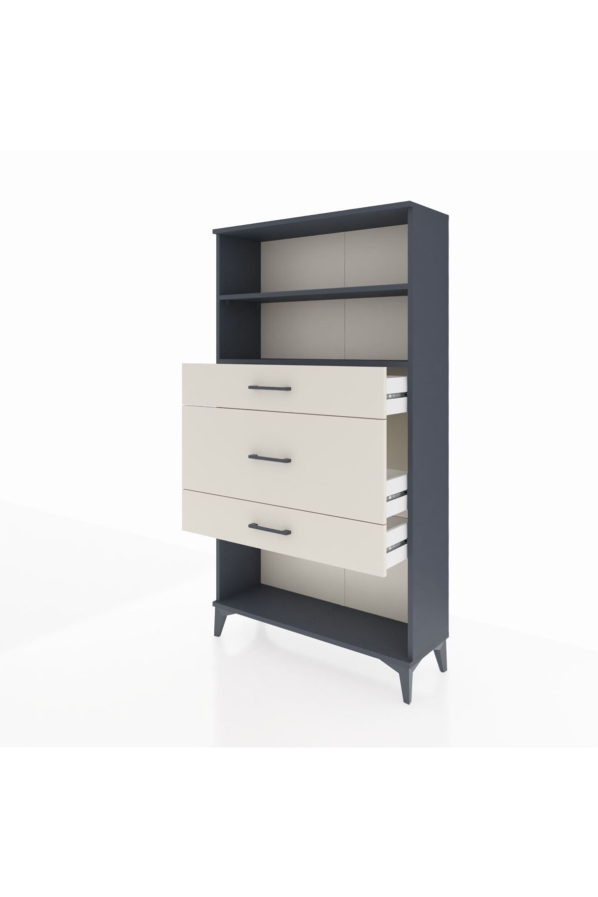 Arges Dolap 2 Raflı 3 Çekmeceli 88x30x163 - S21M136V4A