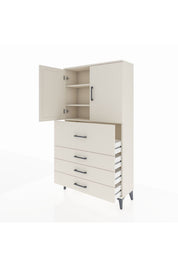 Arges Dolap 3 Raflı 4 Çekmeceli 2 Kapaklı 88x30x163 - S21M137V1A