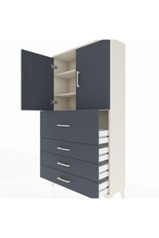 Arges Dolap 3 Raflı 4 Çekmeceli 2 Kapaklı 88x30x163 - S21M137V2A