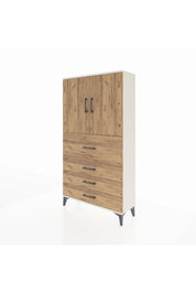 Arges Dolap 3 Raflı 4 Çekmeceli 2 Kapaklı 88x30x163 - S21M137V3A