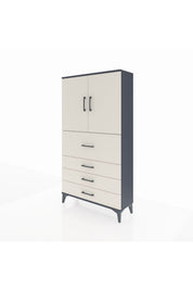 Arges Dolap 3 Raflı 4 Çekmeceli 2 Kapaklı 88x30x163 - S21M137V4A