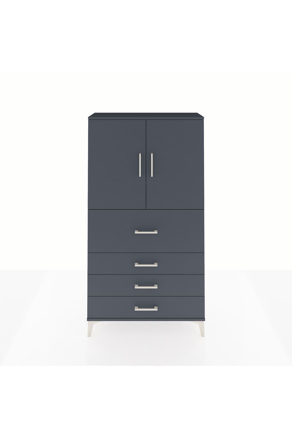 Arges Dolap 3 Raflı 4 Çekmeceli 2 Kapaklı 88x30x163 - S21M137V5A