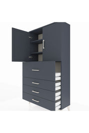 Arges Dolap 3 Raflı 4 Çekmeceli 2 Kapaklı 88x30x163 - S21M137V5A