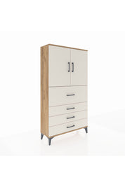 Arges Dolap 3 Raflı 4 Çekmeceli 2 Kapaklı 88x30x163 - S21M137V7A