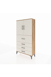 Arges Dolap 3 Raflı 4 Çekmeceli 2 Kapaklı 88x30x163 - S21M137V7A