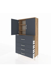 Arges Dolap 3 Raflı 4 Çekmeceli 2 Kapaklı 88x30x163 - S21M137V8A