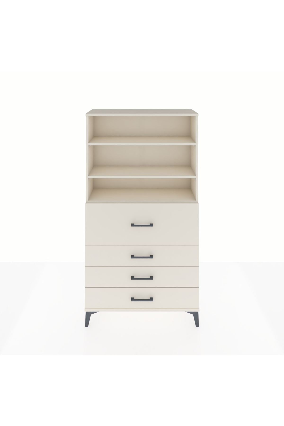 Arges Dolap 3 Raflı 4 Çekmeceli 88x30x163 - S21M138V1A