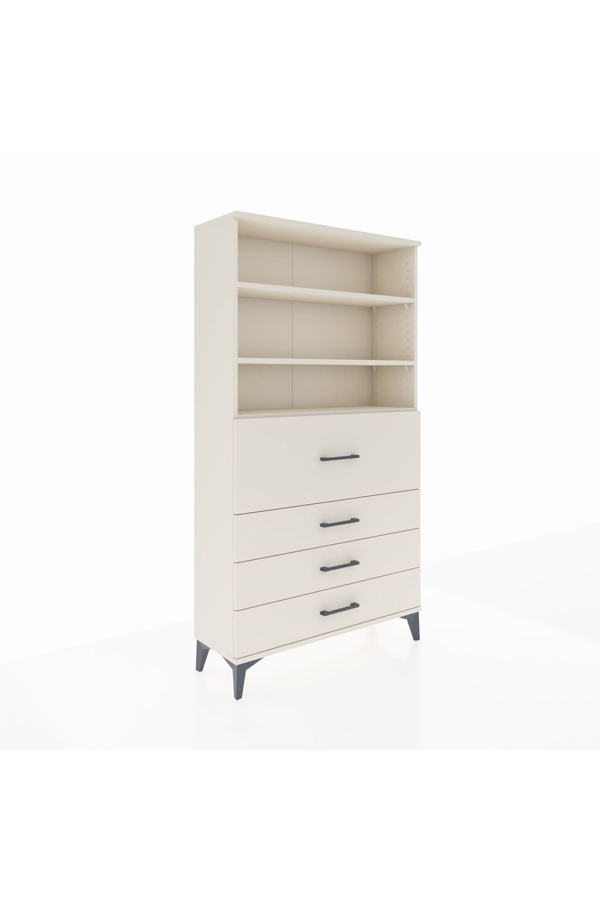 Arges Dolap 3 Raflı 4 Çekmeceli 88x30x163 - S21M138V1A