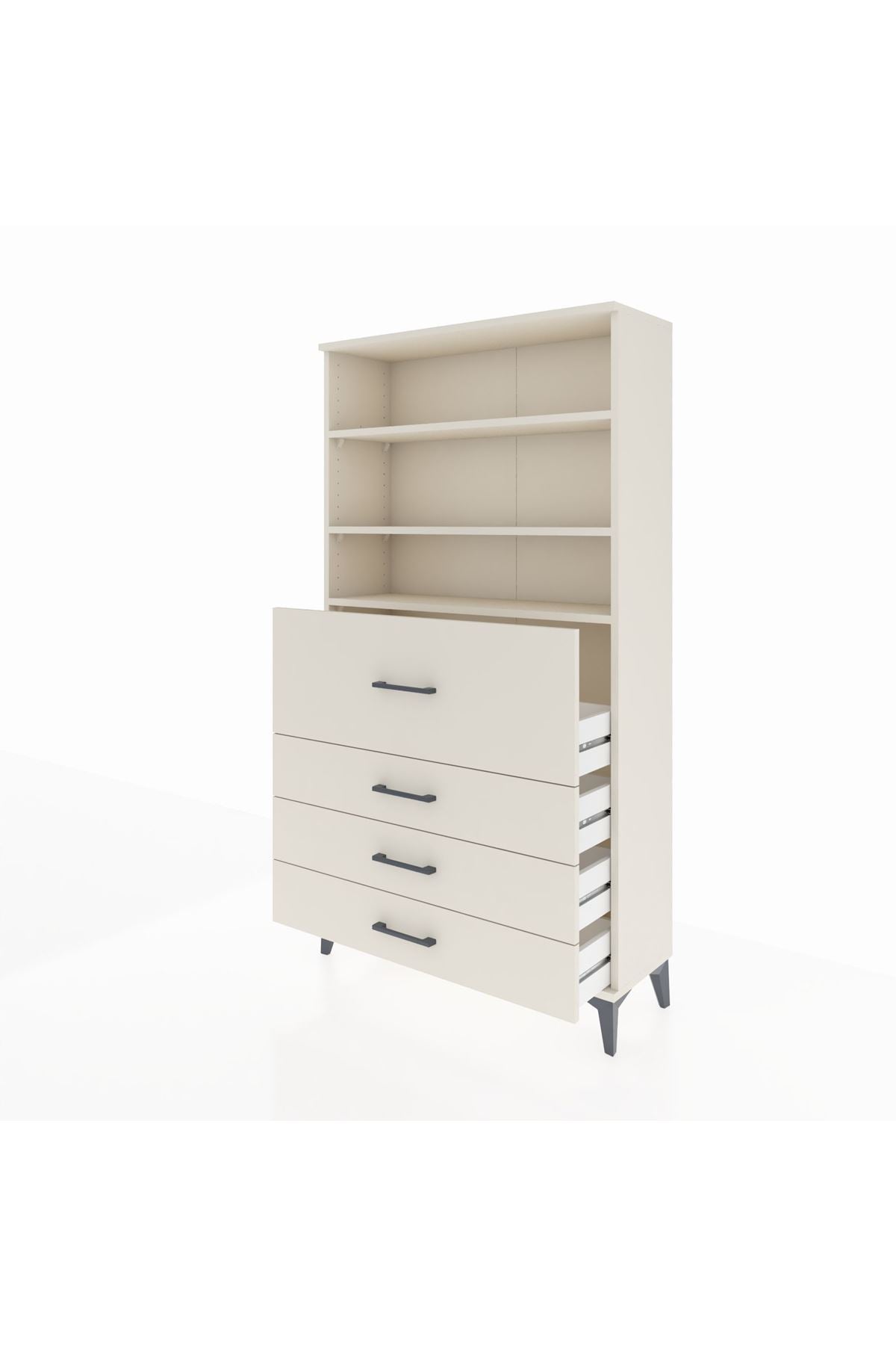 Arges Dolap 3 Raflı 4 Çekmeceli 88x30x163 - S21M138V1A