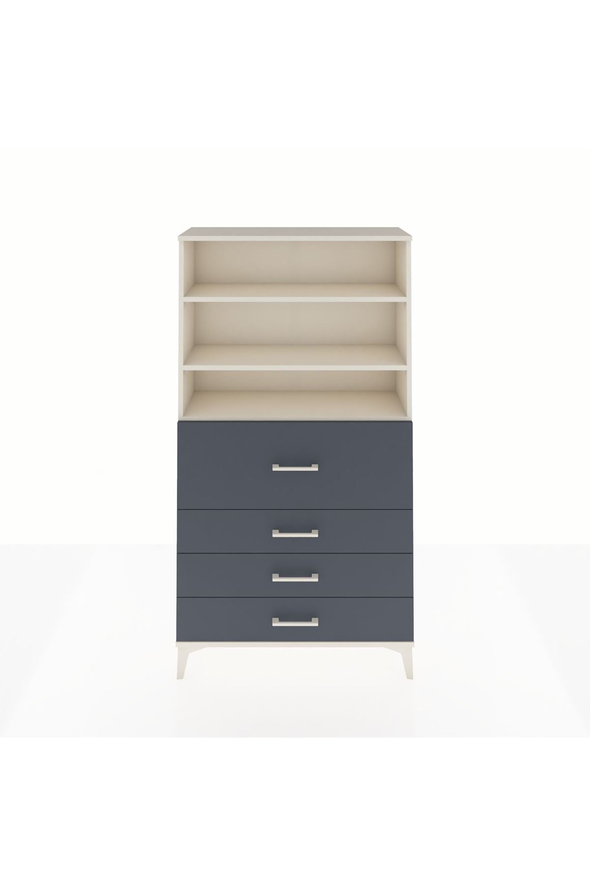 Arges Dolap 3 Raflı 4 Çekmeceli 88x30x163 - S21M138V2A