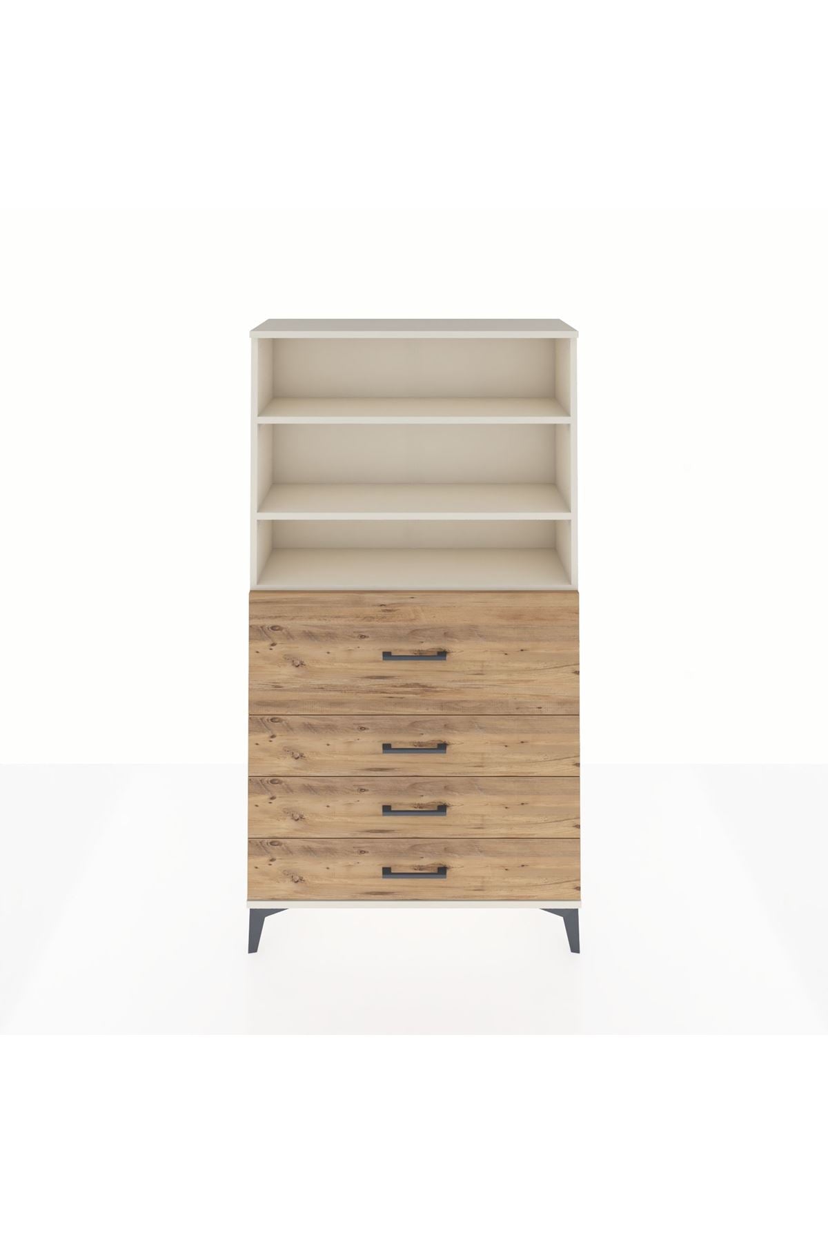 Arges Dolap 3 Raflı 4 Çekmeceli 88x30x163 - S21M138V3A