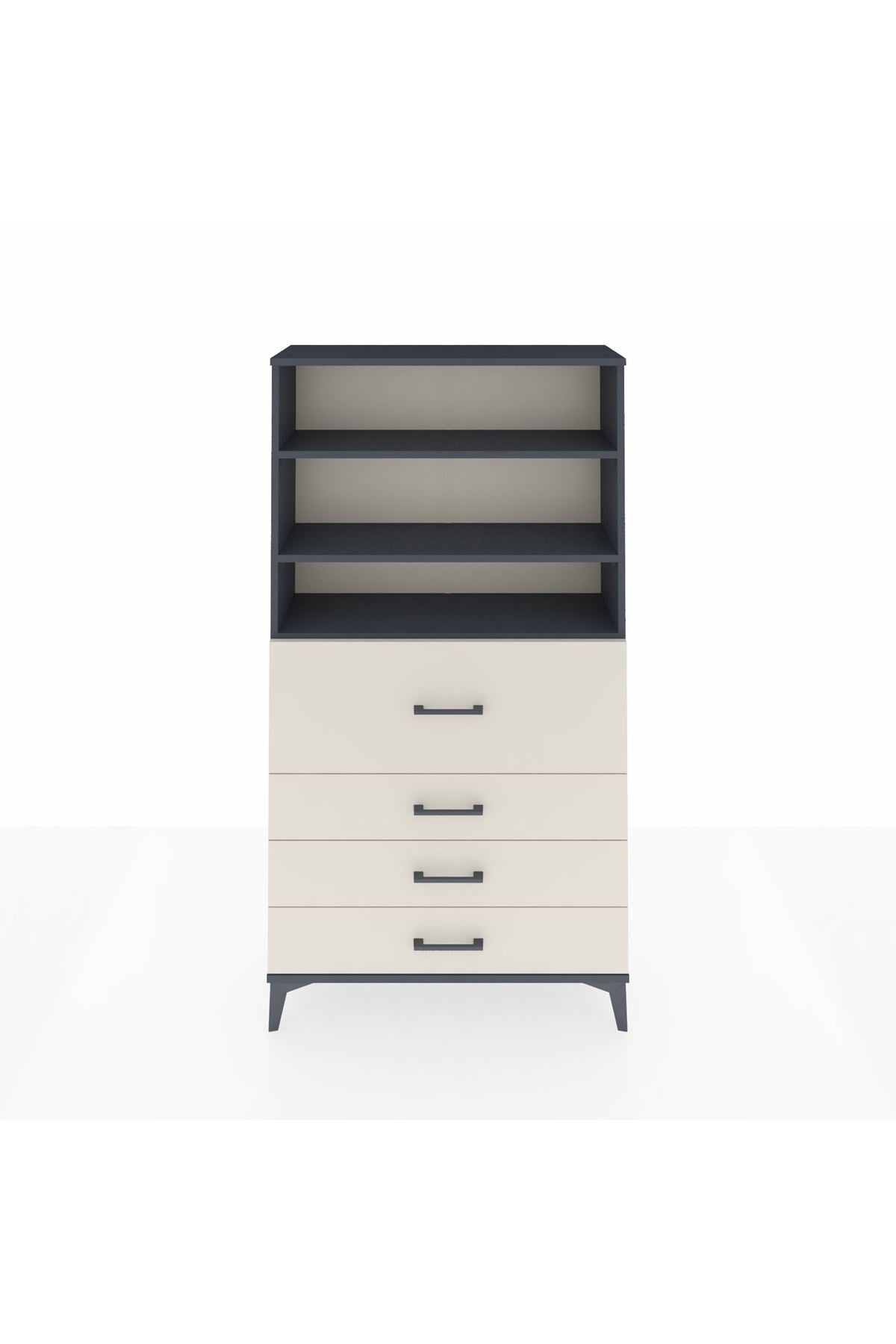 Arges Dolap 3 Raflı 4 Çekmeceli 88x30x163 - S21M138V4A