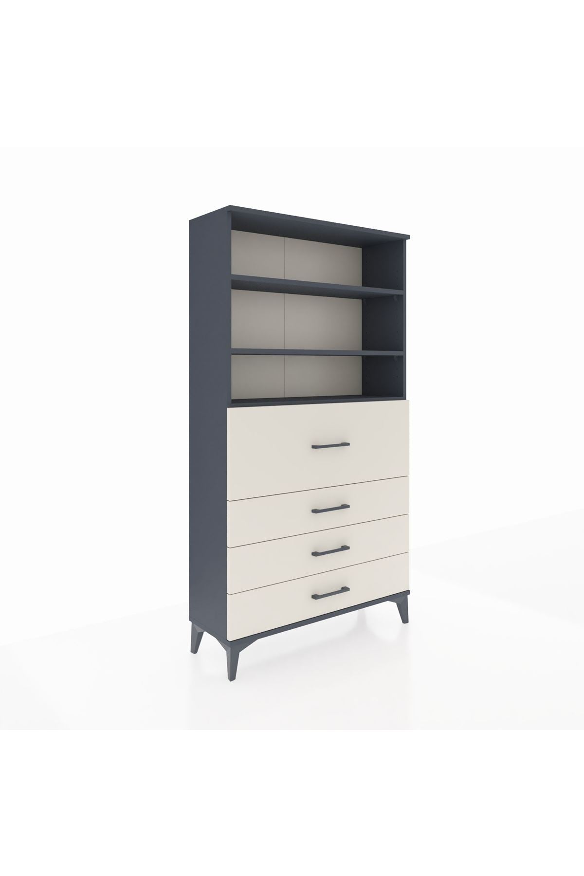 Arges Dolap 3 Raflı 4 Çekmeceli 88x30x163 - S21M138V4A