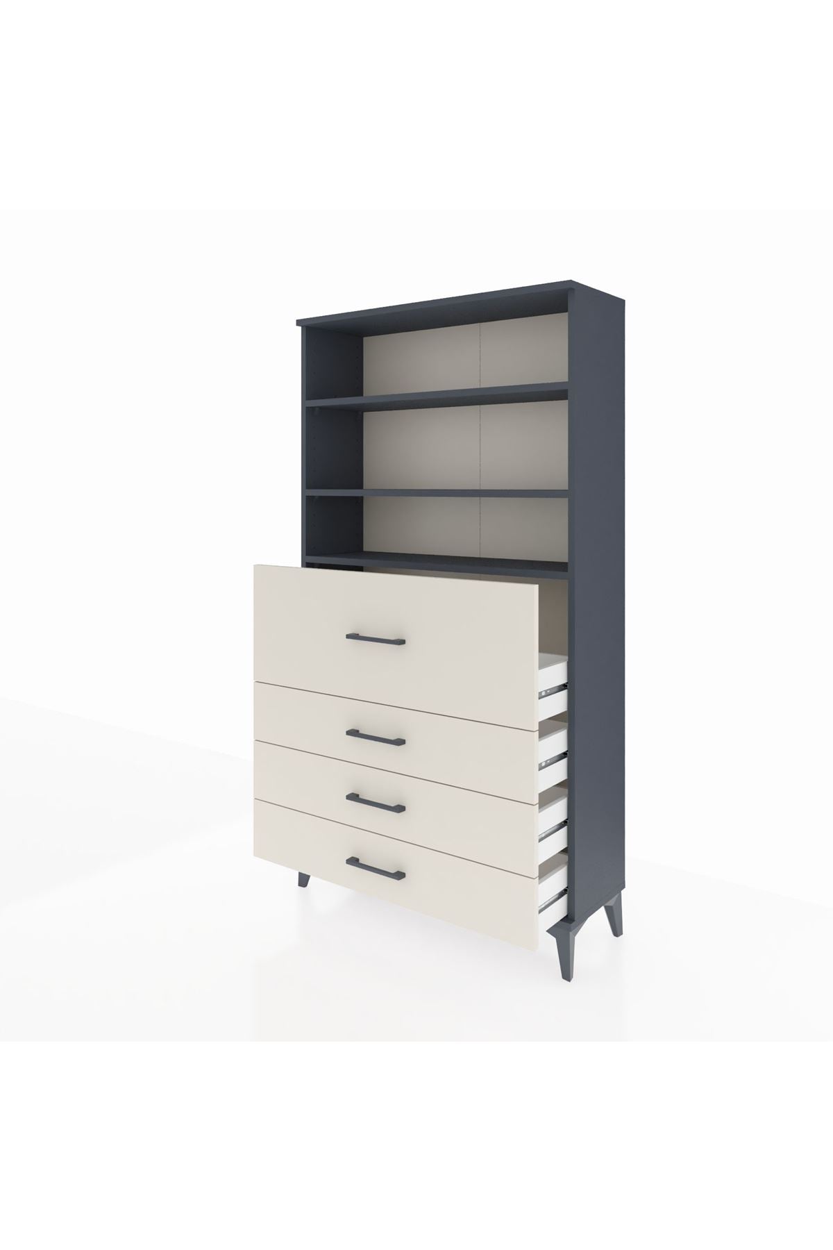 Arges Dolap 3 Raflı 4 Çekmeceli 88x30x163 - S21M138V4A