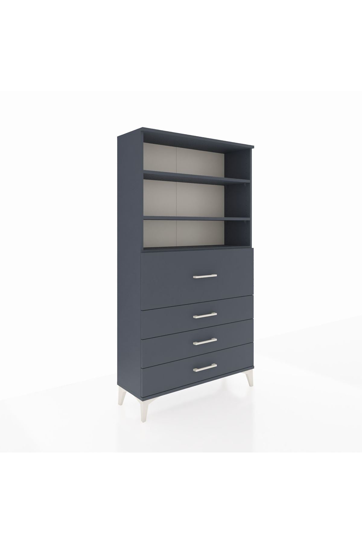 Arges Dolap 3 Raflı 4 Çekmeceli 88x30x163 - S21M138V5A