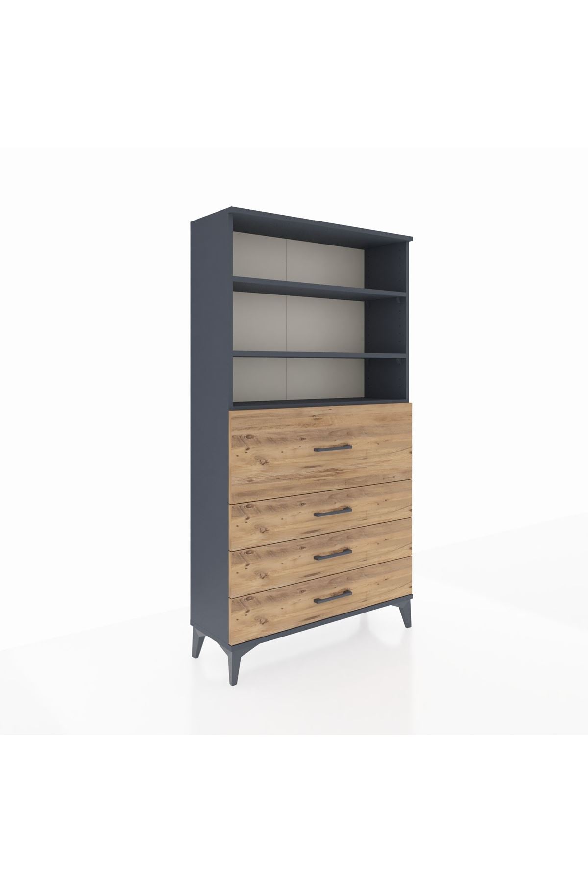 Arges Dolap 3 Raflı 4 Çekmeceli 88x30x163 - S21M138V6A