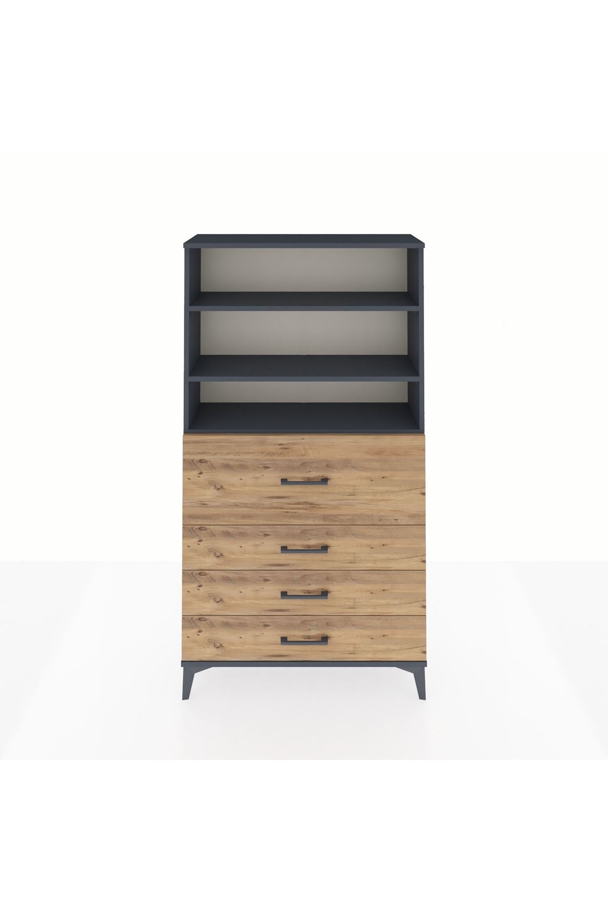 Arges Dolap 3 Raflı 4 Çekmeceli 88x30x163 - S21M138V6A
