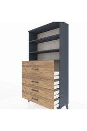 Arges Dolap 3 Raflı 4 Çekmeceli 88x30x163 - S21M138V6A