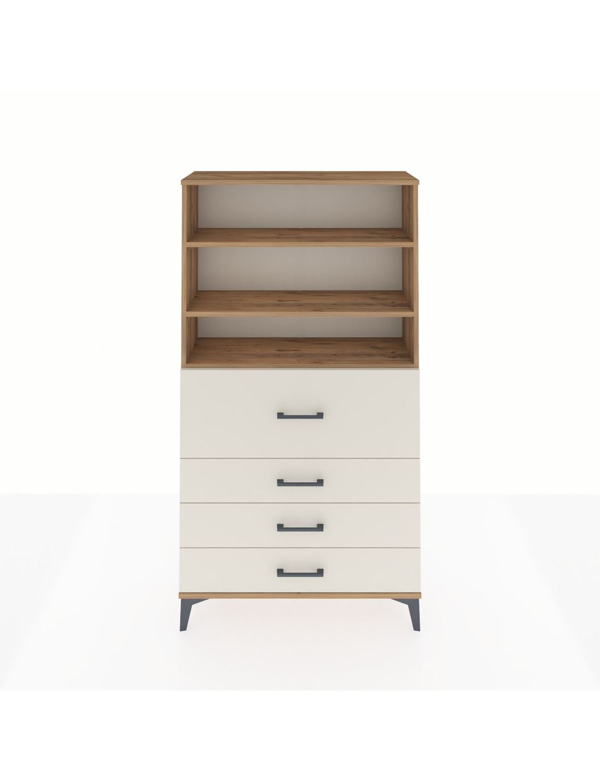 Arges Dolap 3 Raflı 4 Çekmeceli 88x30x163 - S21M138V7A