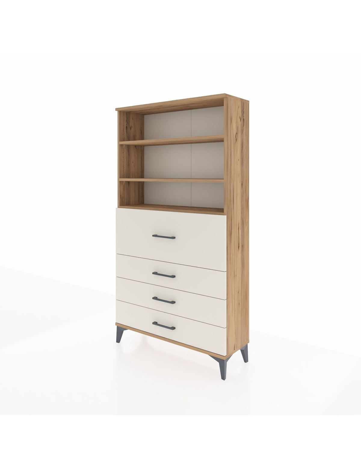 Arges Dolap 3 Raflı 4 Çekmeceli 88x30x163 - S21M138V7A