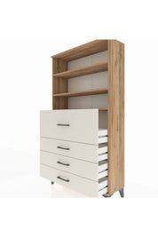 Arges Dolap 3 Raflı 4 Çekmeceli 88x30x163 - S21M138V7A