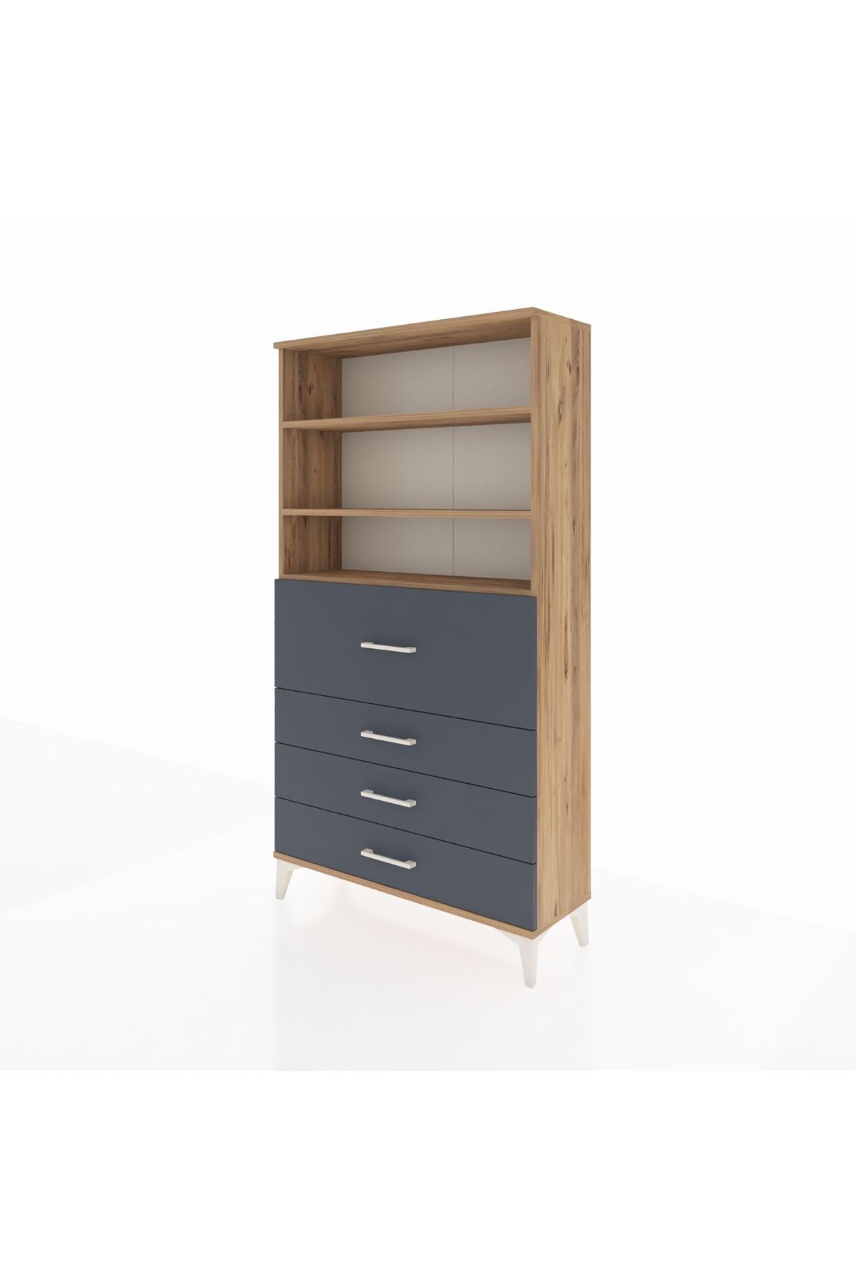 Arges Dolap 3 Raflı 4 Çekmeceli 88x30x163 - S21M138V8A