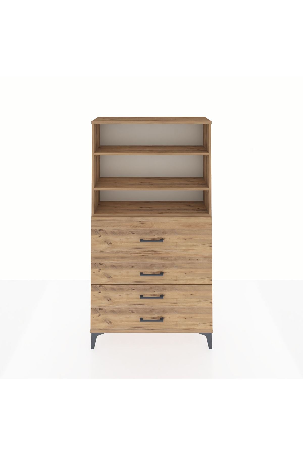 Arges Dolap 3 Raflı 4 Çekmeceli 88x30x163 - S21M138V9A