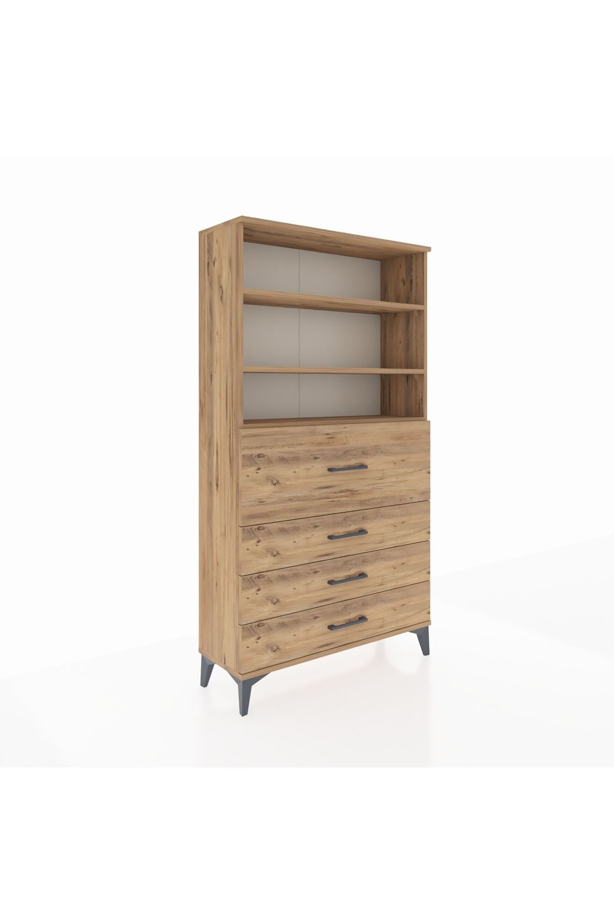 Arges Dolap 3 Raflı 4 Çekmeceli 88x30x163 - S21M138V9A