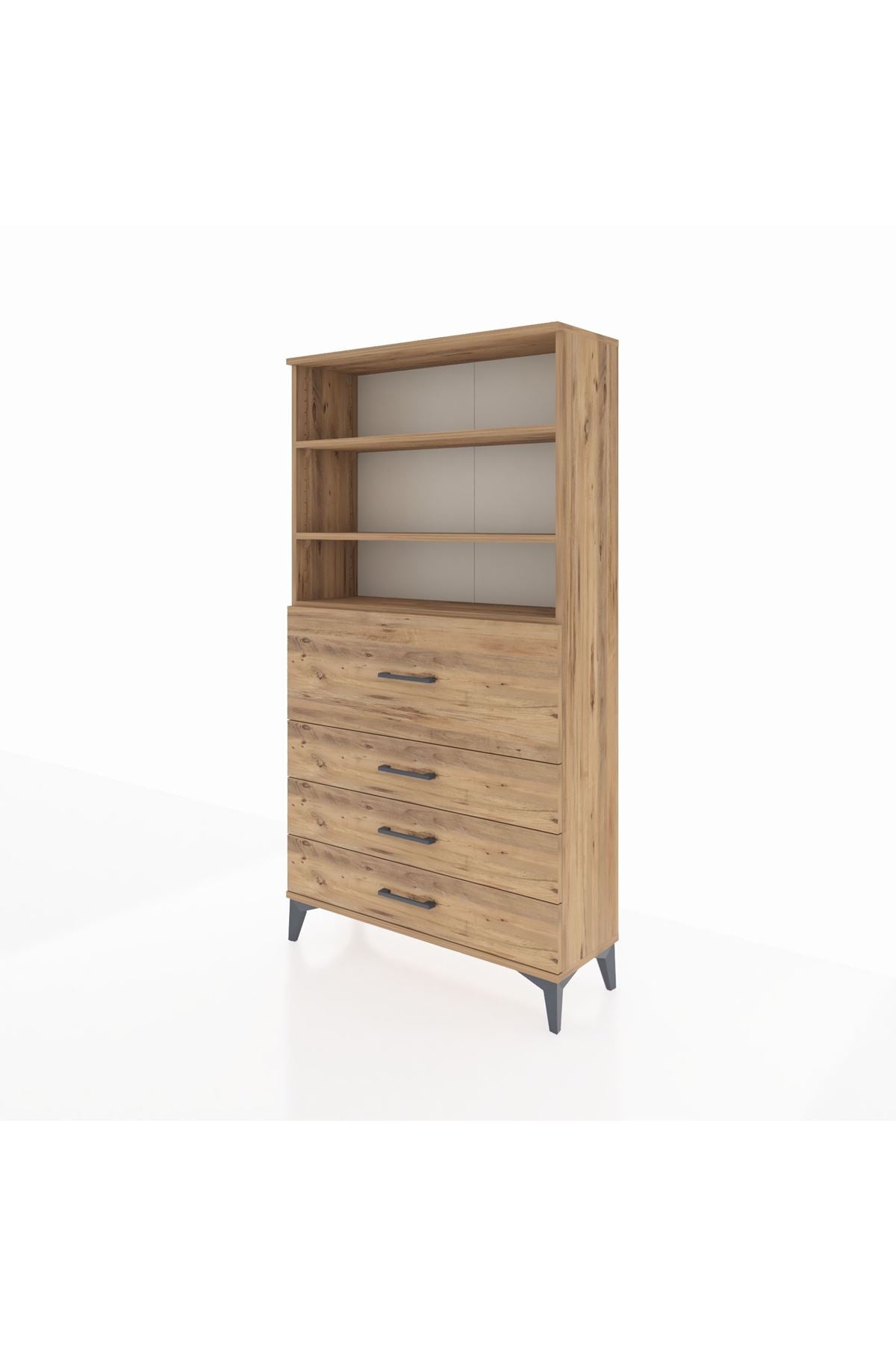 Arges Dolap 3 Raflı 4 Çekmeceli 88x30x163 - S21M138V9A
