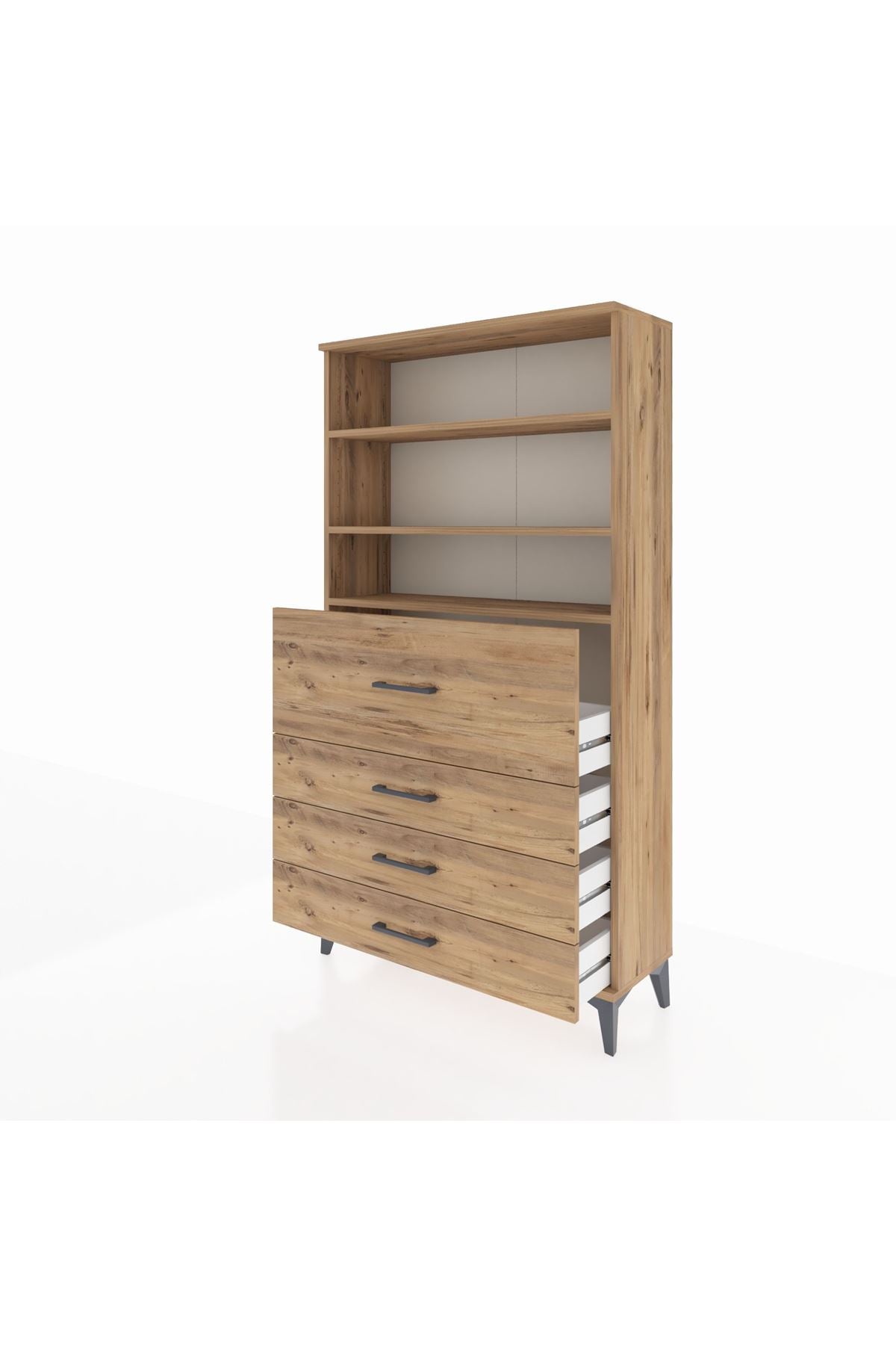 Arges Dolap 3 Raflı 4 Çekmeceli 88x30x163 - S21M138V9A